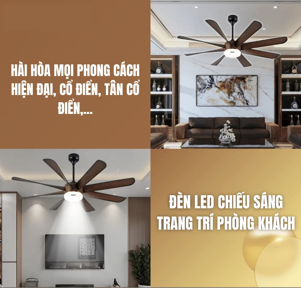 Quạt trần 8 cánh Nanoco NCFD6089L