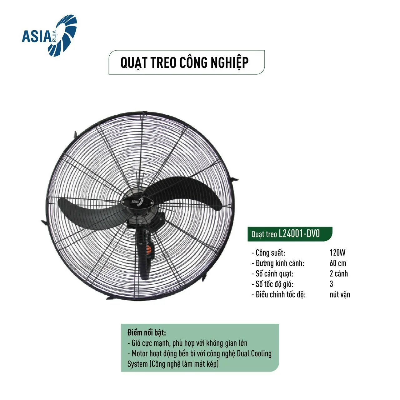 Quạt Treo Công Nghiệp Asia L24001