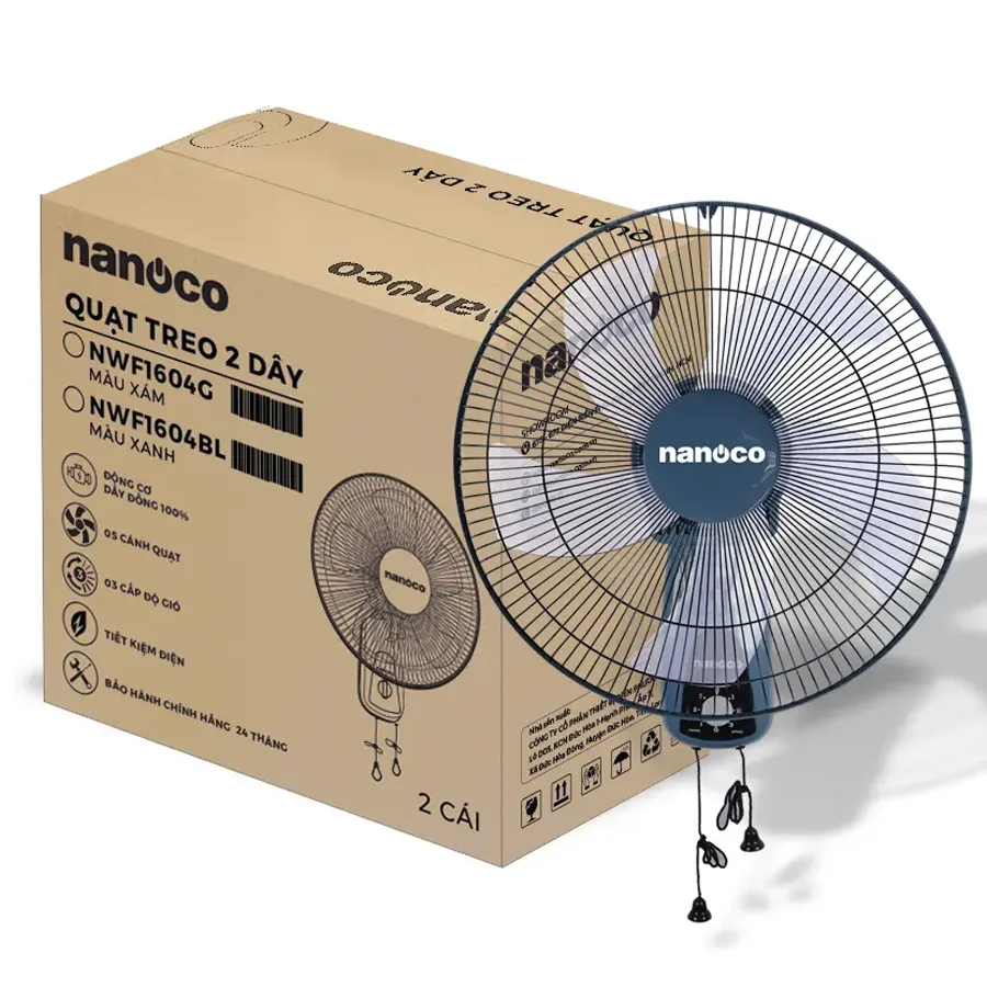 Quạt treo tường Nanoco NWF1604G