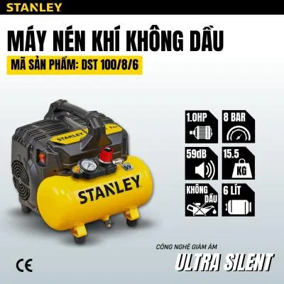 Máy nén khí không dầu 6L Stanley DST100/8/6