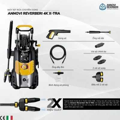 Máy xịt rửa áp lực cao 2500W Annovi Reverberi 4K TWIN FLOW
