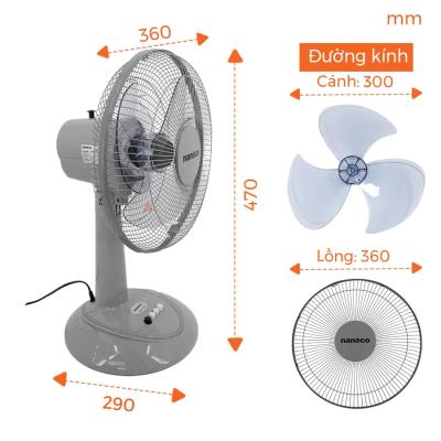 Quạt bàn Nanoco NTF1207G