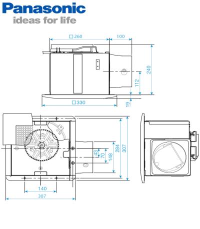Quạt hút gắn trần Panasonic 02 cấp tốc độ FV-27CH9