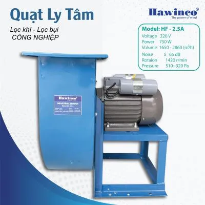 Quạt hút khói bếp ly tâm Ha.winco HF 2.5A 750W