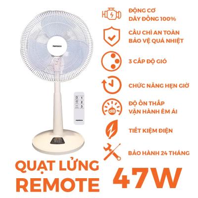 Quạt lửng remote Nanoco NLF1624RC