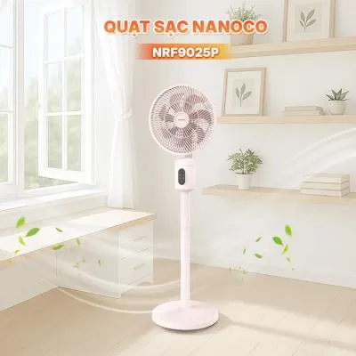 Quạt sạc Nanoco cảm ứng remote NRF9025