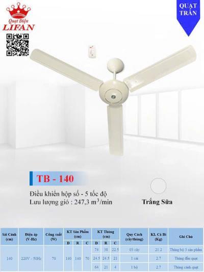 Quạt trần 3 cánh Lifan TB-140