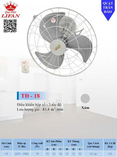 Quạt trần đảo Lifan TĐ-18