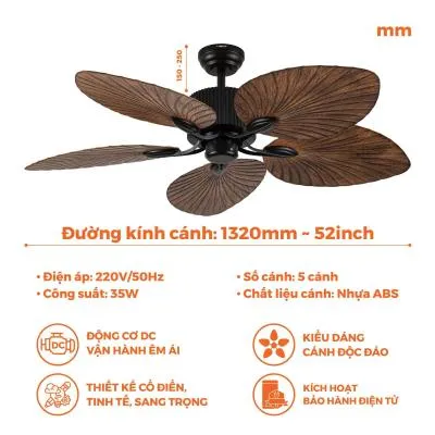 Quạt trần 5 cánh Nanoco NCFD5251