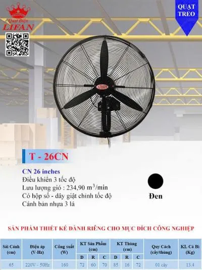 Quạt Treo Công Nghiệp Lifan T-26CN
