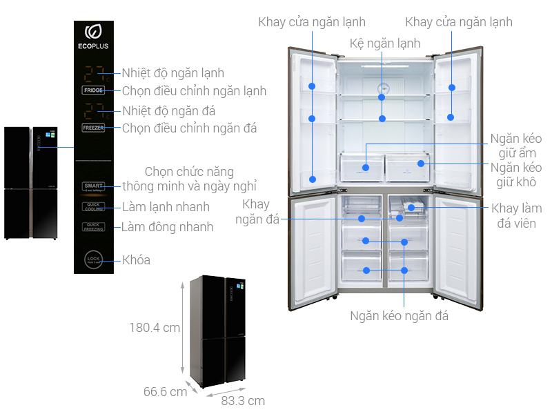 Tủ lạnh Aqua 456 lít AQR-IG525AM