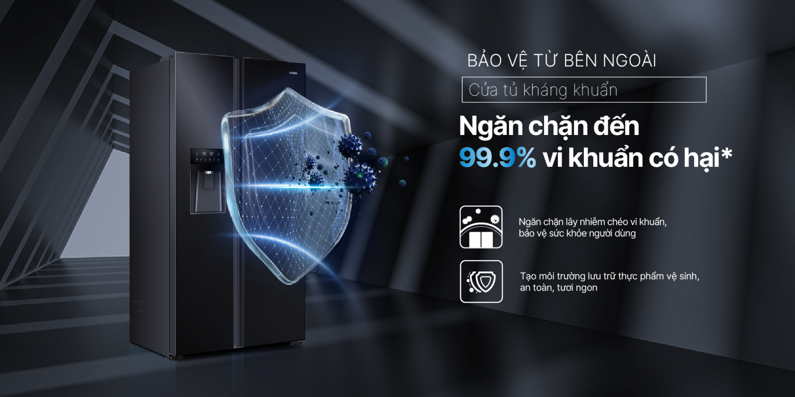 Tủ lạnh Aqua 515 lít AQR-SA541XA(BL)​