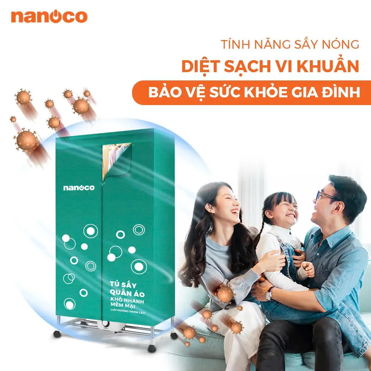 Tủ sấy quần áo Nanoco NCD1502