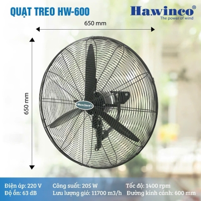 Quạt treo công nghiệp Ha.winco HW 600c